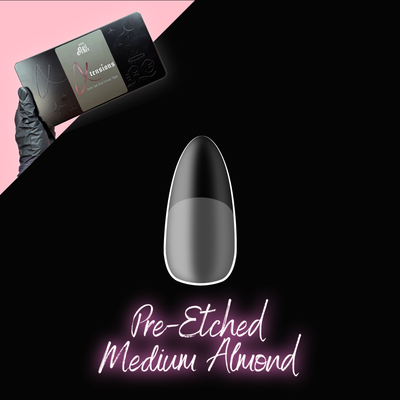Pre-etched Medium Almond Box Of Full Cover Tips