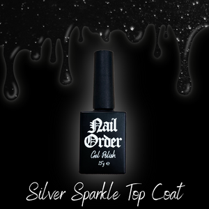 Sparkle Top Coat (2 variants) - Nail Order Silver Sparkle Top Coat