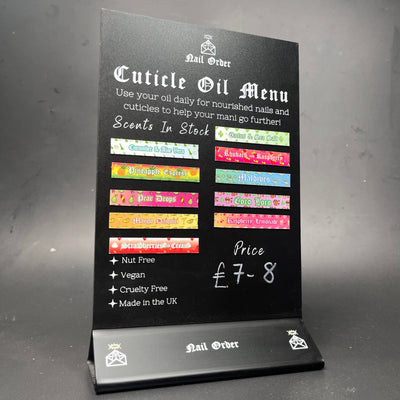 Cuticle Oil Menu Board (COMES WITH MAGNETS)