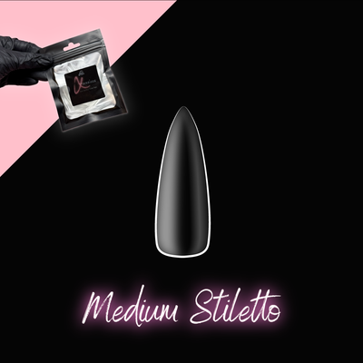Clear Medium Stiletto Refill Bag of Tips (50)(Original medium stiletto)