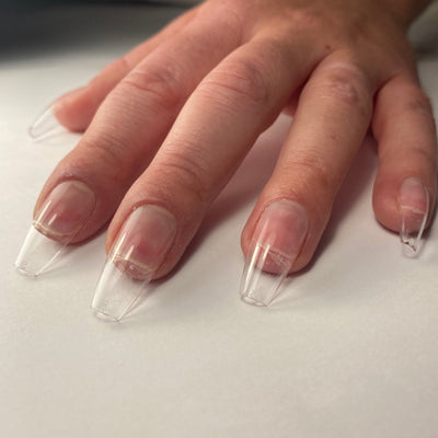 Clear Medium Coffin Box Of Full Cover Tips - Nail Order