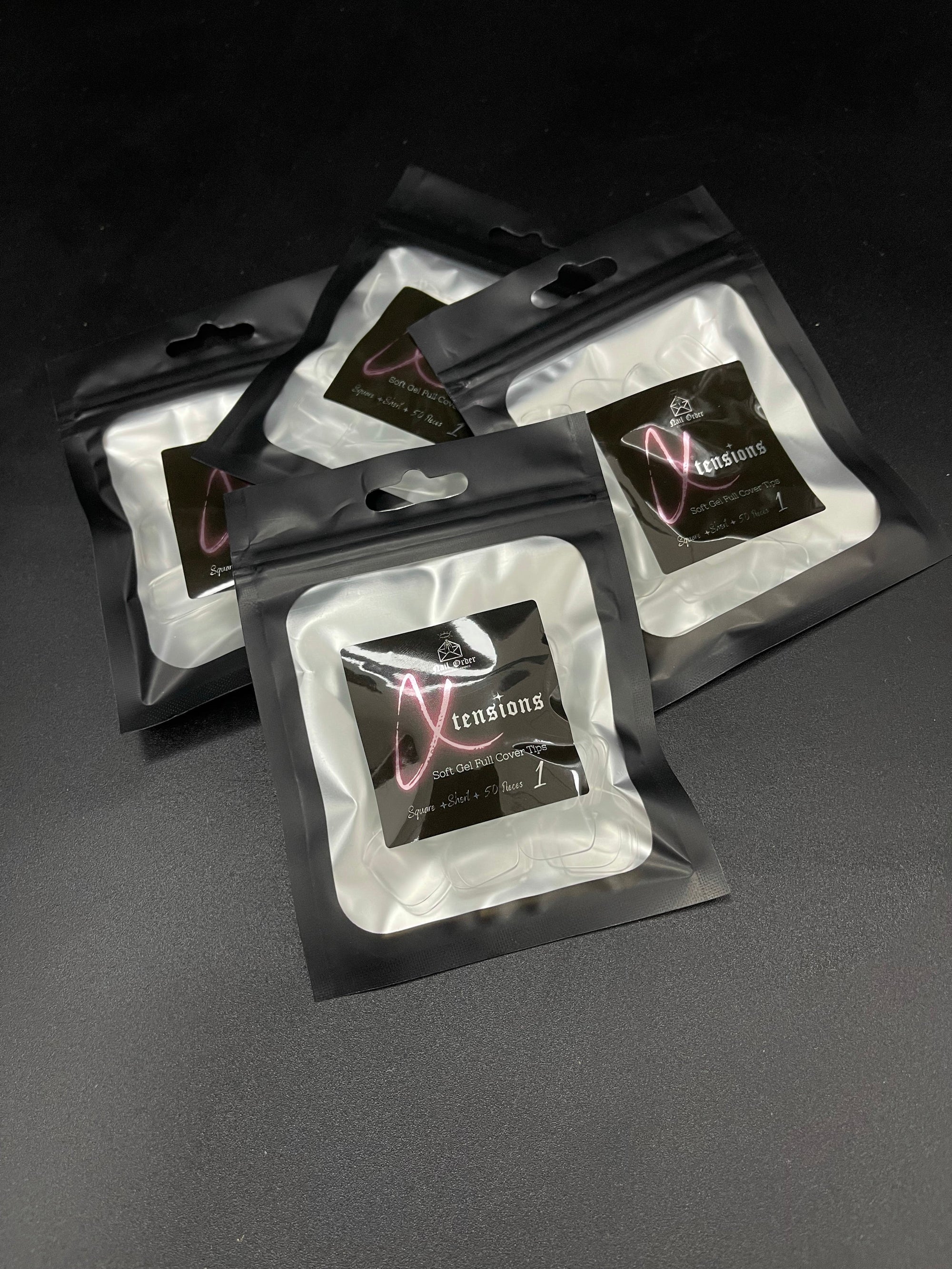 Clear Short Square Refill Bag of Tips (50) - Nail Order