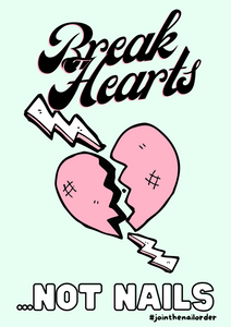 Nail tech Collection Art Prints A4 Size (4 designs) - Nail Order Break Hearts