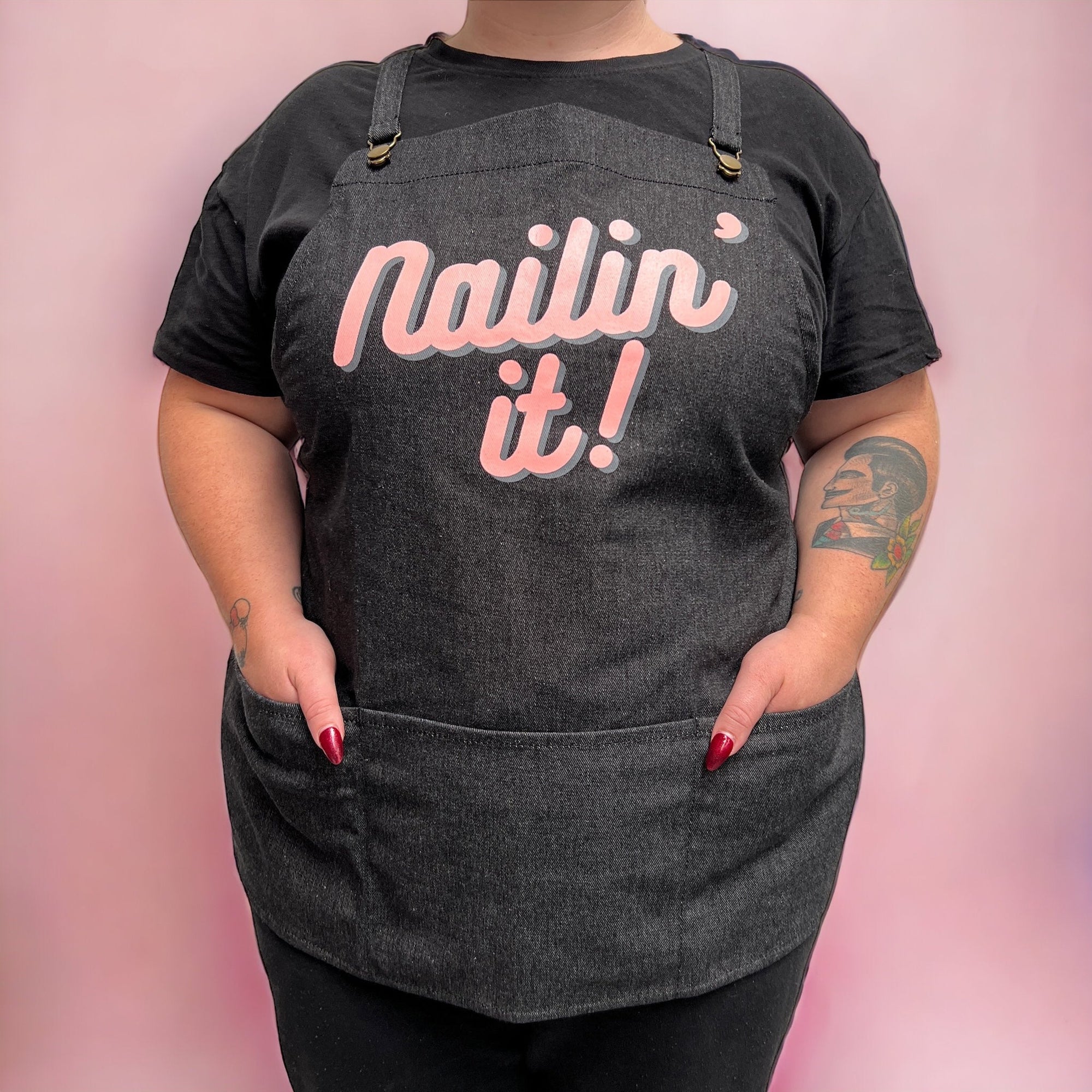 "Nailin It" Short Denim Apron (2 Colours) - Nail Order