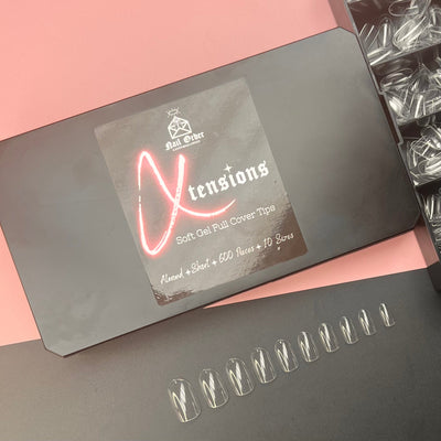 Clear Short Almond Box Of Full Cover Tips - Nail Order