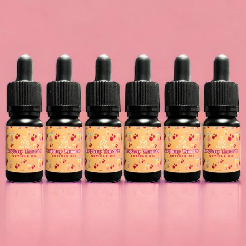 Mini Raspberry Lemonade 10ml Dropper Bottle Pack of 6 - Cuticle Cream & Oil