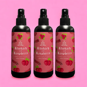 Rhubarb and Raspberry Hand Sanitiser/ Multi-purpose Spray 200ml (3 pack) - Hand Sanitizers & Wipes