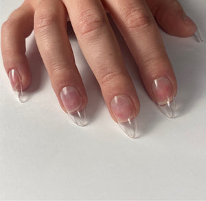 Clear Medium Almond Box Of Full Cover Tips - Nail Order