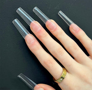 Clear XL Square Box Of Full Cover Tips - Nail Order